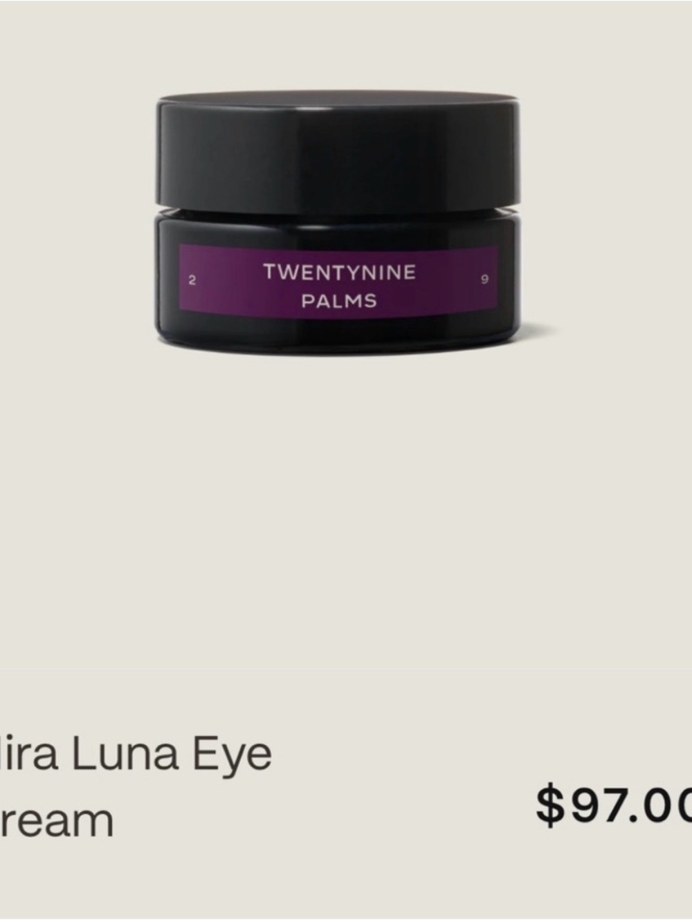 TwentyNine Palms Mira Luna Eye Cream - Purple